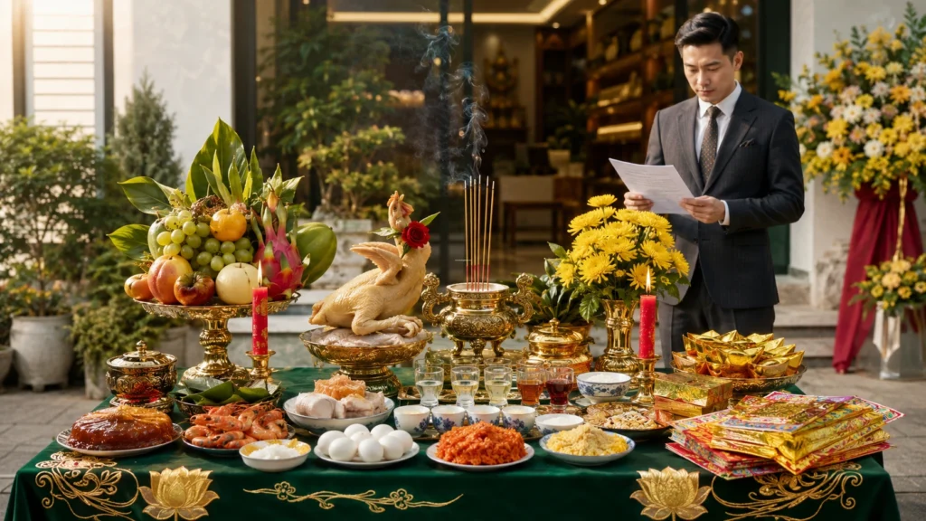 Văn khấn khai trương chuẩn xác và mâm cúng khai trương đầy đủ lễ vật