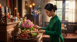 Hướng dẫn cách bày mâm cúng tết đoan ngọ và đọc văn khấn tết đoan ngọ gia tiên vào đúng Giờ Ngọ.