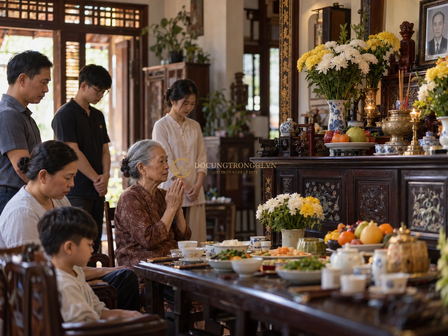 Mâm cúng 100 ngày và ngày giỗ người thân theo phong tục gia đình miền Nam