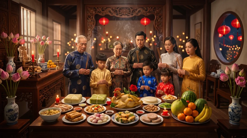 Lễ cúng Rằm tháng Giêng Tết Nguyên Tiêu trang nghiêm trước <a href=