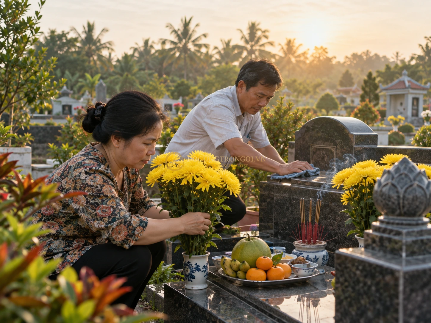 Cách cúng vong linh ngoài mộ với hương hoa lễ vật theo phong tục miền Nam