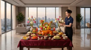 Dịch vụ đặt mâm cúng nhà mới trọn gói giá rẻ giúp chuẩn bị lễ vật chuẩn phong thủy.