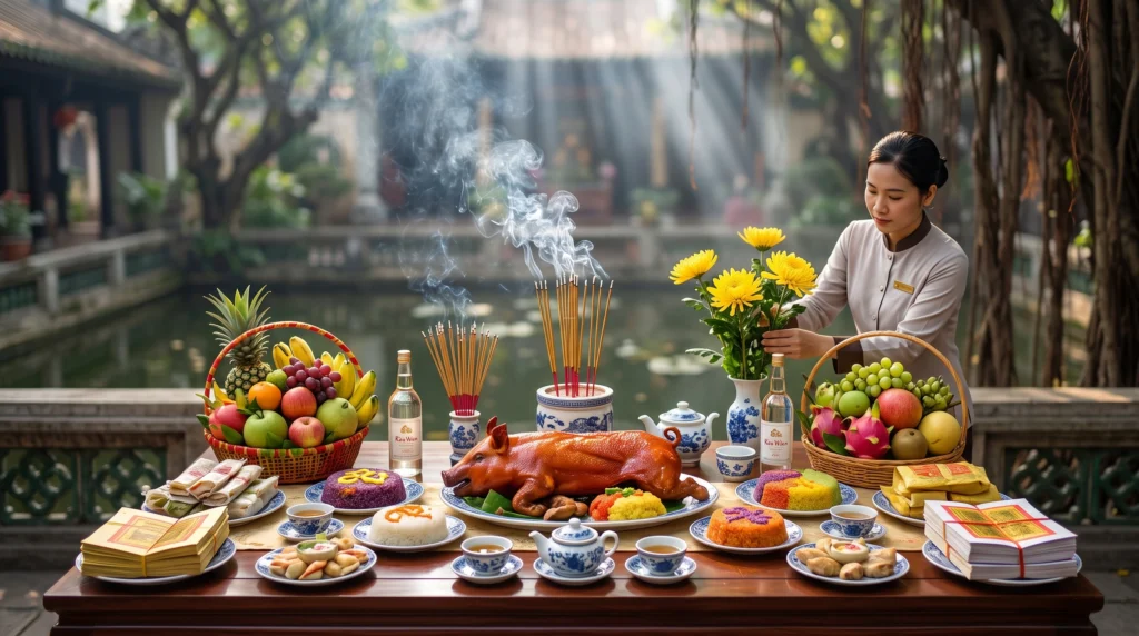 Dịch vụ cung cấp mâm cúng san lấp giếng, tạ giếng trọn gói giúp vượng khí gia đình hanh thông.