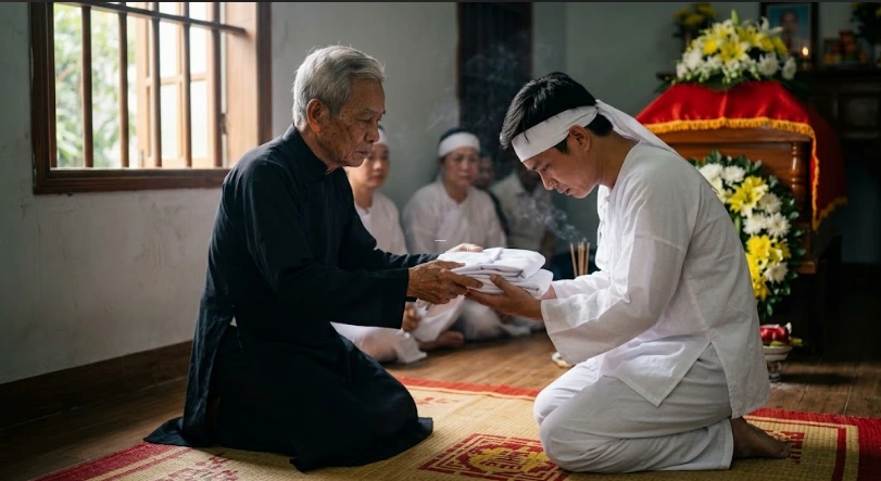 Hướng dẫn quy trình các bước tổ chức cúng hậu sự chi tiết qua nghi thức mặc áo tang và lễ thành phục cho gia quyến.