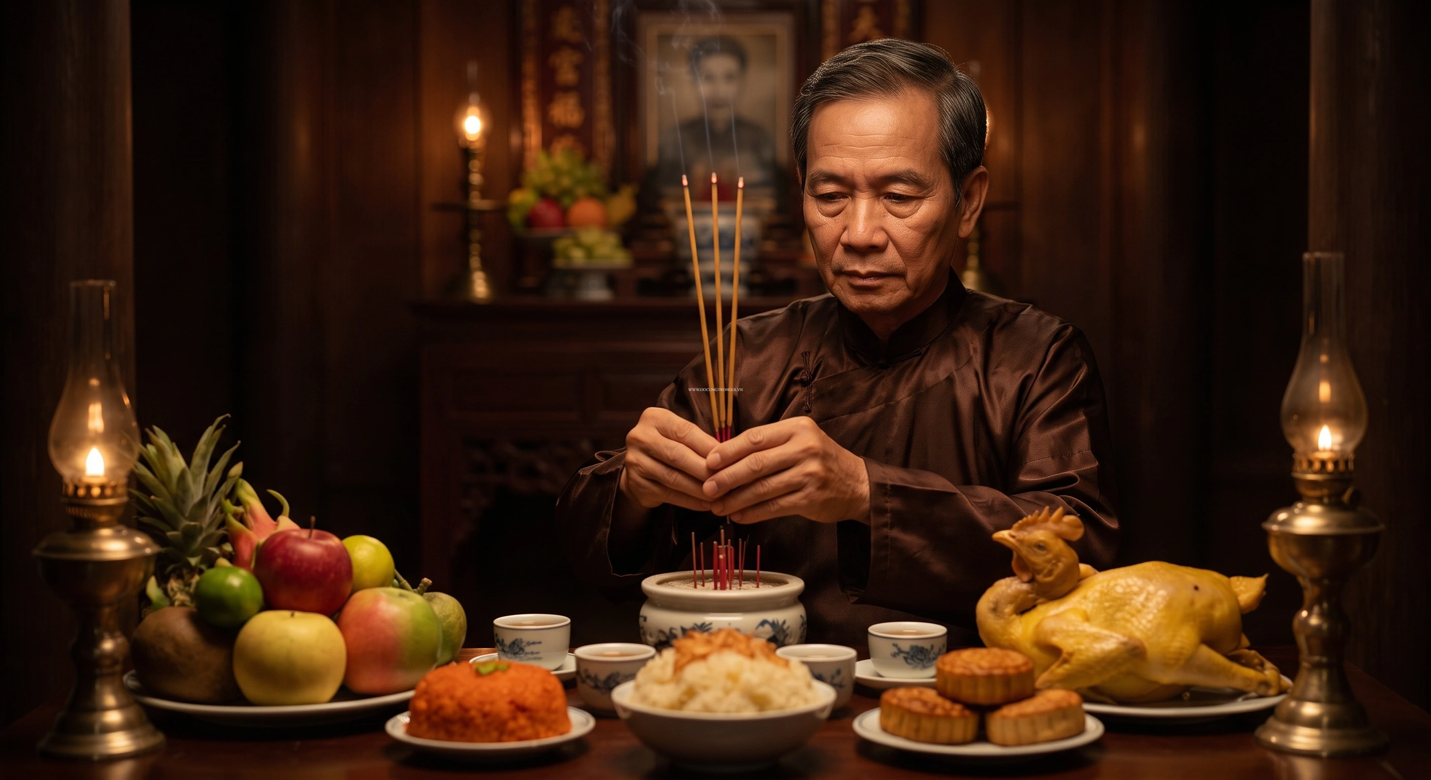 Mâm Cúng Gia Tiên - Rằm Tháng 8