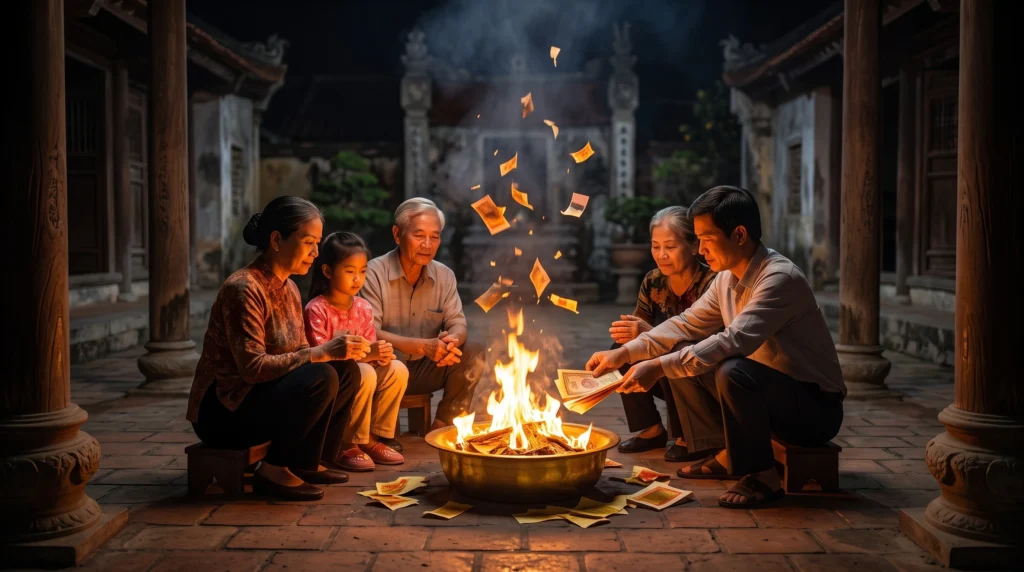 Những lưu ý quan trọng về Lễ Trừ Tịch và hướng dẫn cách hóa vàng mã Thái Tuế sau khi kết thúc lễ cúng đêm cuối năm.