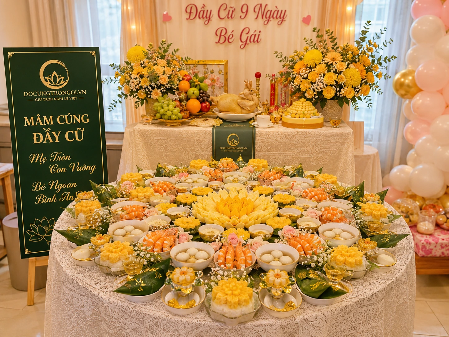 Mâm Cúng Đầy Cữ Trọn Gói