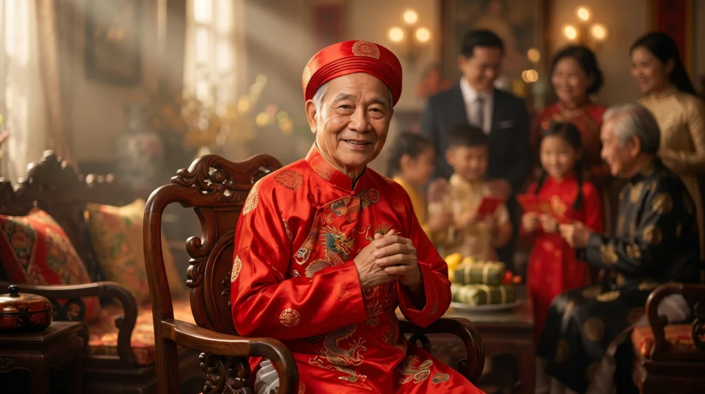 Nghi lễ thượng thọ truyền thống cho người cao tuổi thể hiện đạo hiếu gia đình và báo hiếu cha mẹ.