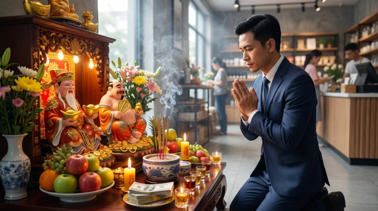 Văn Khấn Thần Tài Thổ Địa Chi Tiết Cầu Tài Lộc (Mới Nhất 2026)
