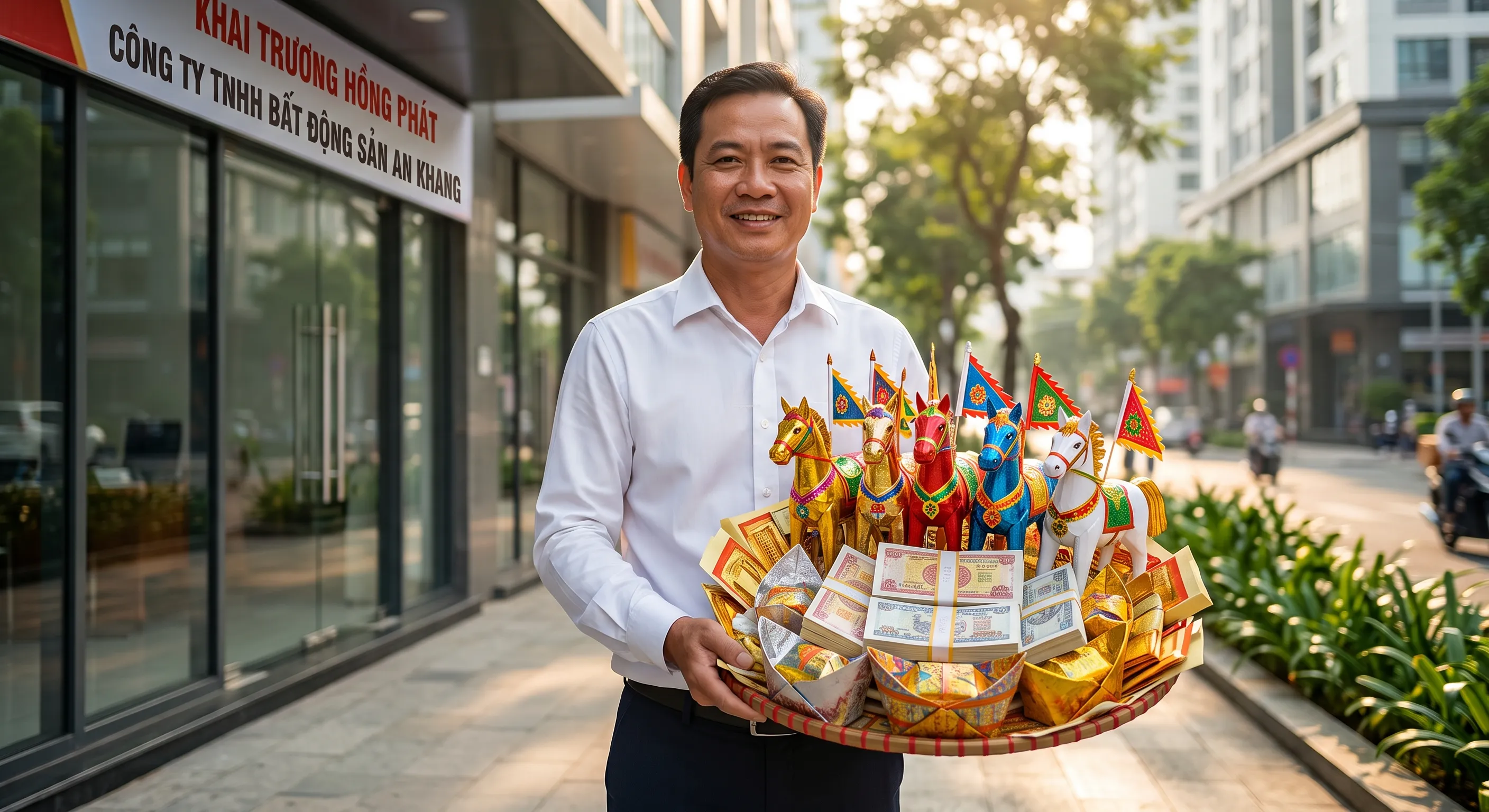 Bộ giấy tiền vàng mã cúng chuyển văn phòng mới và lưu ý hóa vàng tại tòa nhà office