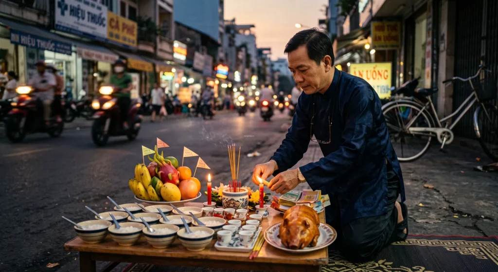 Hướng dẫn cách bày mâm cúng cô hồn ngoài trời chuẩn phong thủy bảo vệ gia đạo tại TP.HCM
