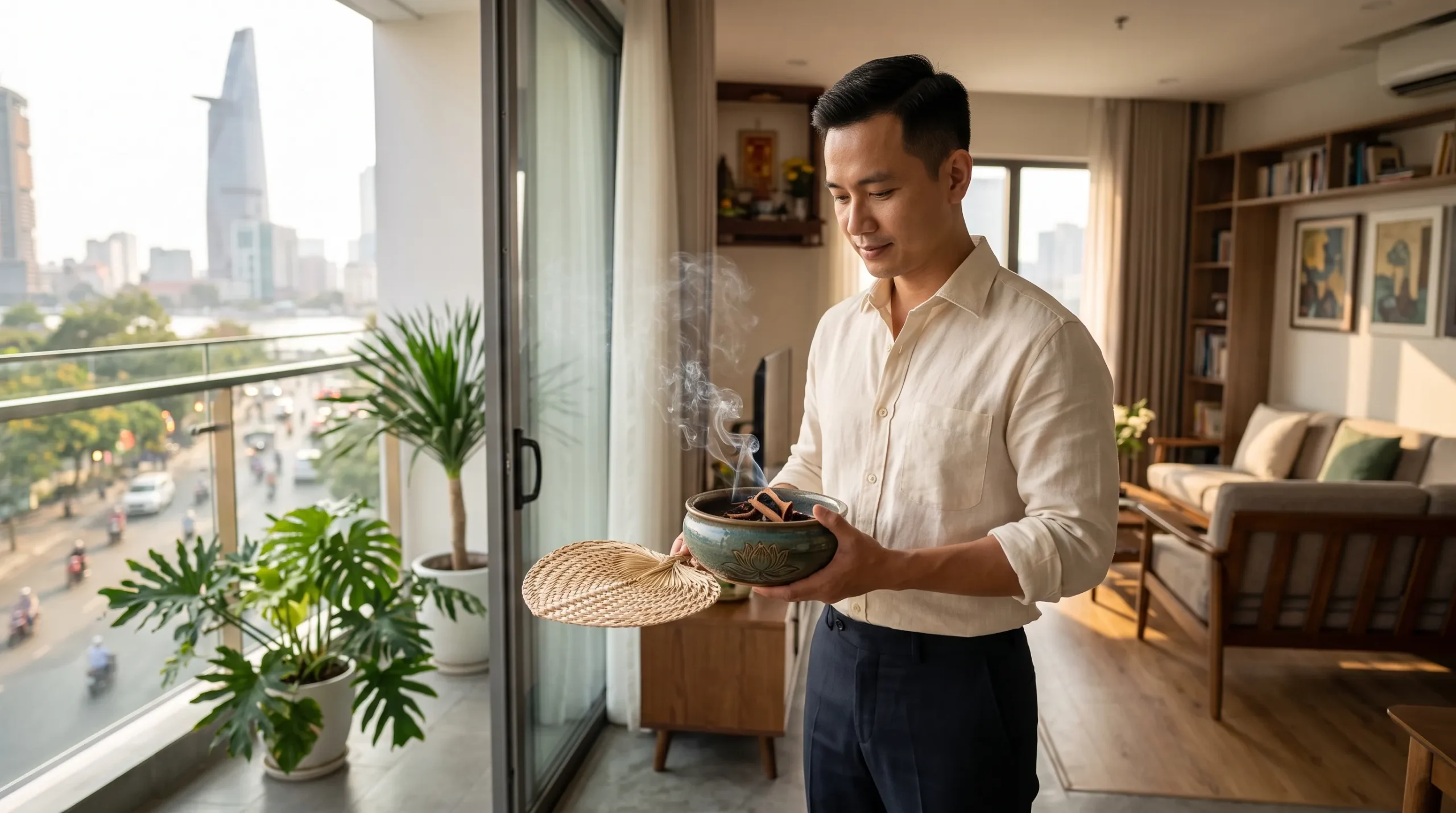 Hướng dẫn nghi thức xông nhà tẩy uế và thanh lọc không gian sống chuẩn phong thủy ngay sau khi qua tháng 7 âm lịch.