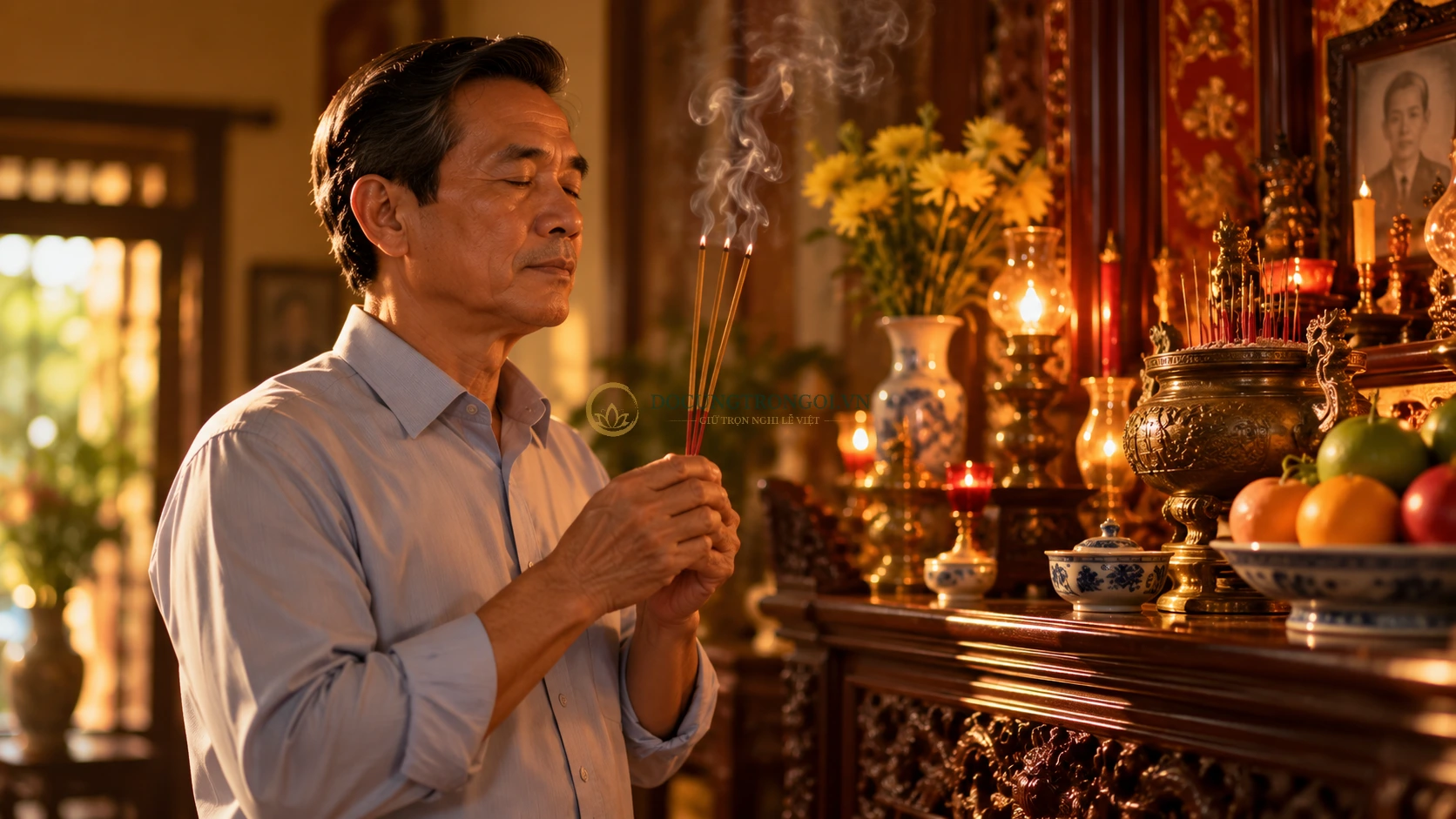 Bài văn khấn cúng bà cô tổ ngày rằm mùng 1, lưu ý người cúng chỉ đứng lâm râm khấn miệng chứ không bái lạy.