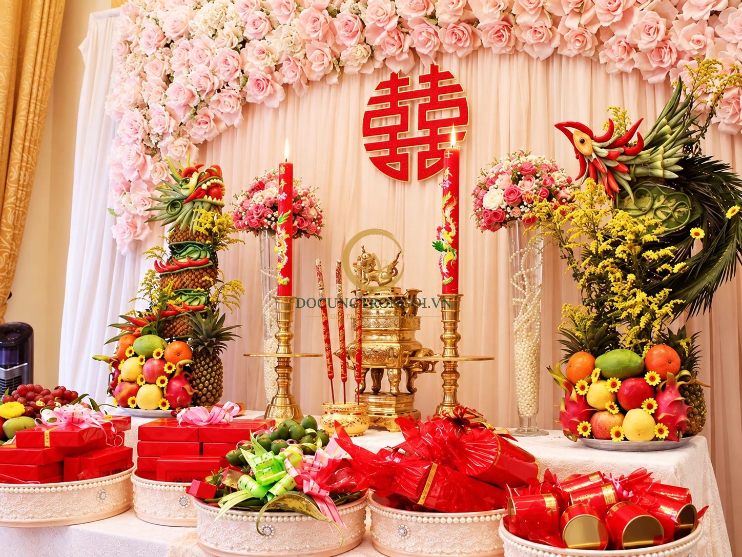 Dịch vụ đặt mâm cúng Gia tiên ngày cưới trọn gói KTH