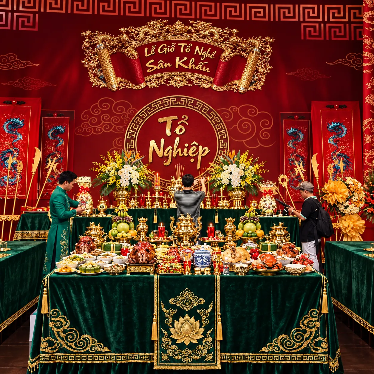 Lễ cúng Tổ Sân Khấu cho vũ đoàn ca múa nhạc và phòng thu âm chuyên nghiệp