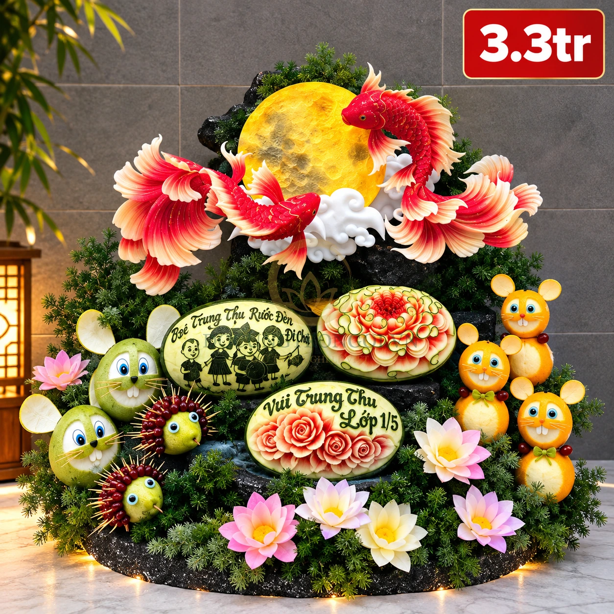 Mâm Cúng Rằm Tháng 8 Đầy Đủ Hoa Quả Tươi Mới - Đồ Cúng Trọn Gói KTH