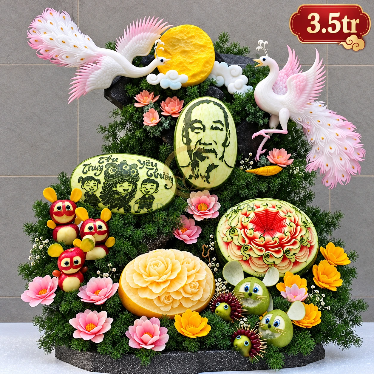 Mâm Cúng Trung Thu Cao Cấp Cho Sự Kiện Công Ty - Đồ Cúng Trọn Gói KTH