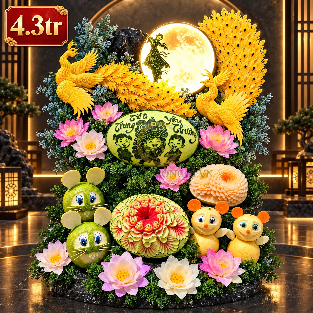 Mâm Cỗ Trung Thu Phong Cách Sang Trọng KTH - Đồ Cúng Trọn Gói KTH
