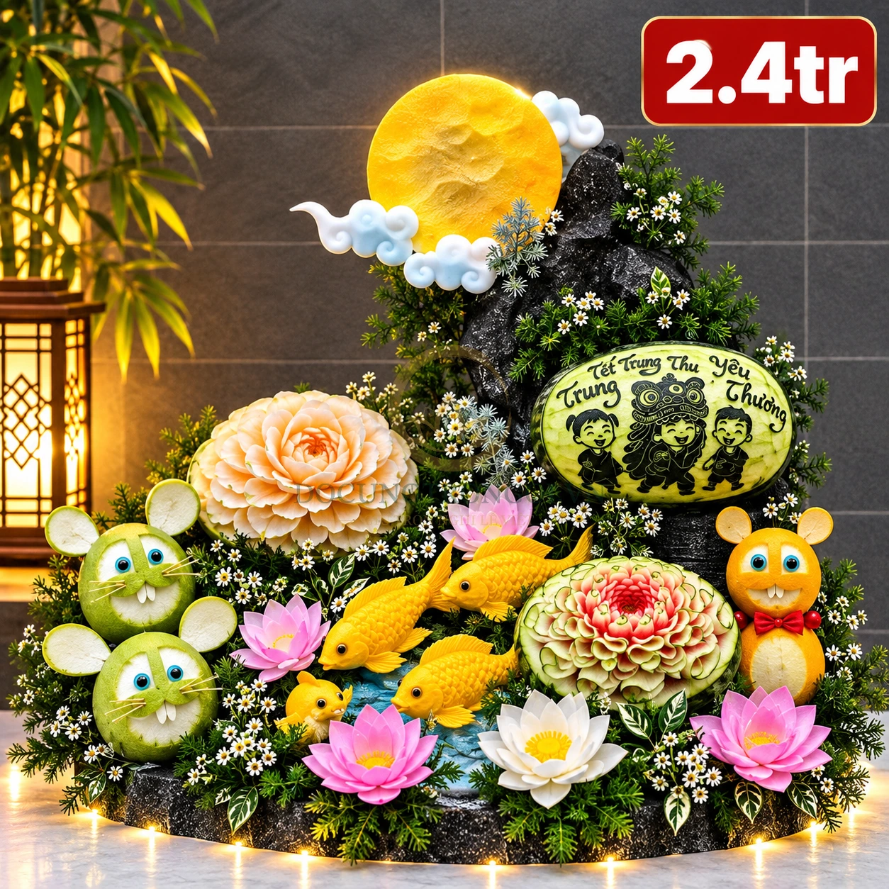 Khay Quả Ngũ Sắc & Đèn Ông Sao Lung Linh - Đồ Cúng Trọn Gói KTH