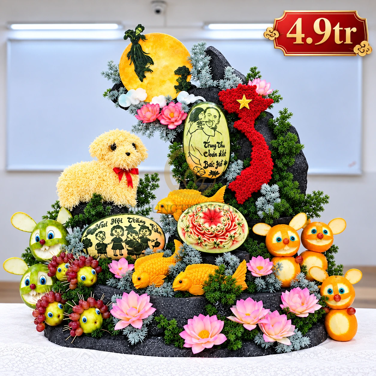 Chi Tiết Cắt Tỉa Hoa Quả & Bánh Nướng Bánh Dẻo - Đồ Cúng Trọn Gói KTH
